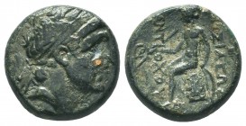 Seleukid Kingdom. 144-142 B.C. AE 

Condition: Very Fine

Weight: 5.00 gr
Diameter: 15 mm