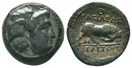 Seleukid Kingdom. 144-142 B.C. AE 

Condition: Very Fine

Weight: 5.70 gr
Diameter: 19 mm