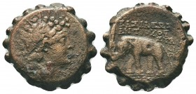 Seleukid Kingdom. 144-142 B.C. AE 

Condition: Very Fine

Weight: 8.10 gr
Diameter: 21 mm