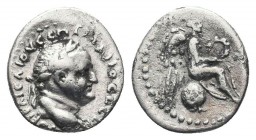 Titus AR Hemidrachm of Caesarea, Cappadocia. AD 79-81.

Condition: Very Fine

Weight: 1.40 gr
Diameter: 14 mm