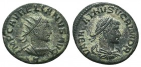 Aurelian, with Vabalathus. AD 270-275. Æ Antoninianus.

Condition: Very Fine

Weight: 2.50 gr
Diameter: 20 mm