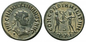 Maximianus Herculius (286-305 AD). Silvered AE Antoninianus

Condition: Very Fine

Weight: 3.80 gr
Diameter: 22 mm