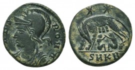 Urbs Roma; 330-331 AD, Ae Follis, she-wolf ; Remus and Romulus

Condition: Very Fine

Weight: 2.40 gr
Diameter: 17 mm