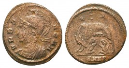Urbs Roma; 330-331 AD, Ae Follis, she-wolf ; Remus and Romulus

Condition: Very Fine

Weight: 2.70 gr
Diameter: 18 mm
