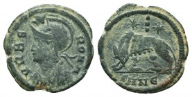 Urbs Roma; 330-331 AD, Ae Follis, she-wolf ; Remus and Romulus

Condition: Very Fine

Weight: 2.30 gr
Diameter: 19 mm