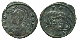 Urbs Roma; 330-331 AD, Ae Follis, she-wolf ; Remus and Romulus

Condition: Very Fine

Weight: 1.70 gr
Diameter: 17 mm