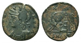 Urbs Roma; 330-331 AD, Ae Follis, she-wolf ; Remus and Romulus

Condition: Very Fine

Weight: 1.10 gr
Diameter: 15 mm