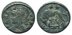 Urbs Roma; 330-331 AD, Ae Follis, she-wolf ; Remus and Romulus

Condition: Very Fine

Weight: 2.10 gr
Diameter: 17 mm