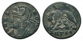 Urbs Roma; 330-331 AD, Ae Follis, she-wolf ; Remus and Romulus

Condition: Very Fine

Weight: 1.80 gr
Diameter: 15 mm