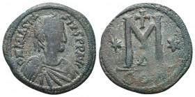 Anastasius I, 491-518 AD, AE follis. Constantinople mint.

Condition: Very Fine

Weight: 16.60 gr
Diameter: 36 mm