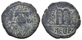 Tiberius II Constantine, 578-582 AD,AE follis, Antioch mint.

Condition: Very Fine

Weight: 12.80 gr
Diameter: 29 mm