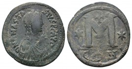 Anastasius I, 491-518 AD, AE follis. Constantinople mint.

Condition: Very Fine

Weight: 17.90 gr
Diameter: 34 mm