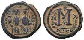 Justin II and Sophia, AE Follis.565-578 AD, Nicomedia mint. 

Condition: Very Fine

Weight: 13.20 gr
Diameter: 30 mm