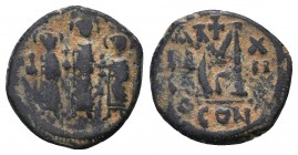 Heraclius, Heraclius Constantine and Martina,610-641 AD, AE Follis. Constantinople mint.

Condition: Very Fine

Weight: 6.40 gr
Diameter: 23 mm