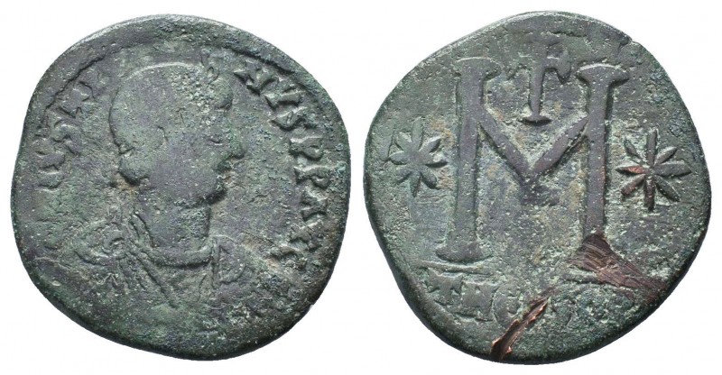 Justinian I, 527-565 AD, AE follis.

Condition: Very Fine

Weight: 14.80 gr
Diam...