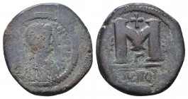 Justinian I, 527-565 AD, AE follis.

Condition: Very Fine

Weight: 16.10 gr
Diameter: 32 mm