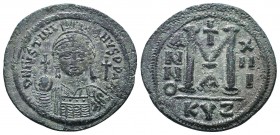 Justinian I, 527-565 AD, AE follis.

Condition: Very Fine

Weight: 22.80 gr
Diameter: 40 mm
