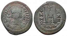 Justinian I, 527-565 AD, AE follis.

Condition: Very Fine

Weight: 19.10 gr
Diameter: 36 mm
