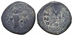 Heraclius, with Heraclius Constantine. 610-641. Æ Follis. Constantinople mint.

Condition: Very Fine

Weight: 11.40 gr
Diameter: 30.00 mm