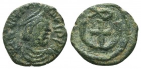 Justinian I, 512-518 AD,AE Pentanummium. Antioch mint.

Condition: Very Fine

Weight: 1.60 gr
Diameter: 15 mm