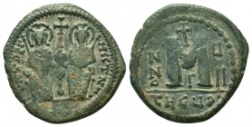 Justin II and Sophia, AE Follis.565-578 AD, 

Condition: Very Fine

Weight: 14.60 gr
Diameter: 32 mm