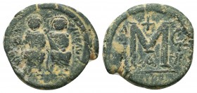 Justin II and Sophia, AE Follis.565-578 AD, 

Condition: Very Fine
Weight: 14.30 gr
Diameter: 27 mm