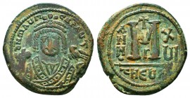 Maurice Tiberius, 582-602 AD, AE Follis, Antioch as Theopolis mint.

Condition: Very Fine

Weight: 11.90 gr
Diameter: 29 mm