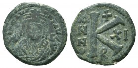 Maurice Tiberius, 582-602 AD, AE Half Follis, 

Condition: Very Fine

Weight: 5.40 gr
Diameter: 22 mm