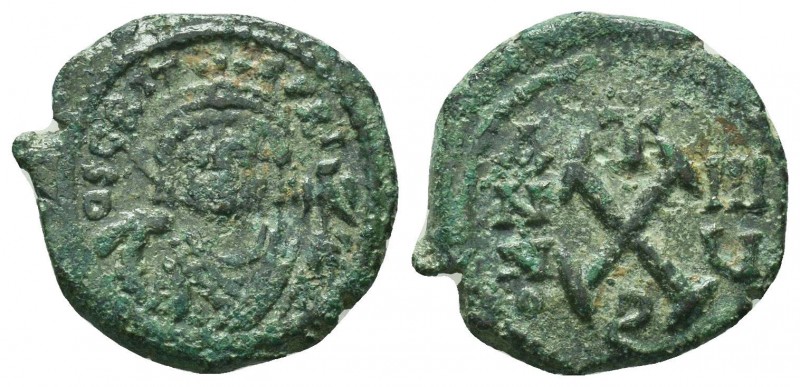 Maurice Tiberius, 582-602 AD, AE Half Follis, 

Condition: Very Fine

Weight: 2....