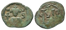 ARAB-BYZANTINE,Imperial Bust, ca. 650s-670s, AE fals.Album-3506, MIB-X21

Condition: Very Fine

Weight: 3.30 gr
Diameter: 24 mm