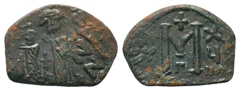 Arab-Byzantine, Umayyad Caliphate, AE Fals. "Pseudo-Byzantine" mint, circa AD 65...