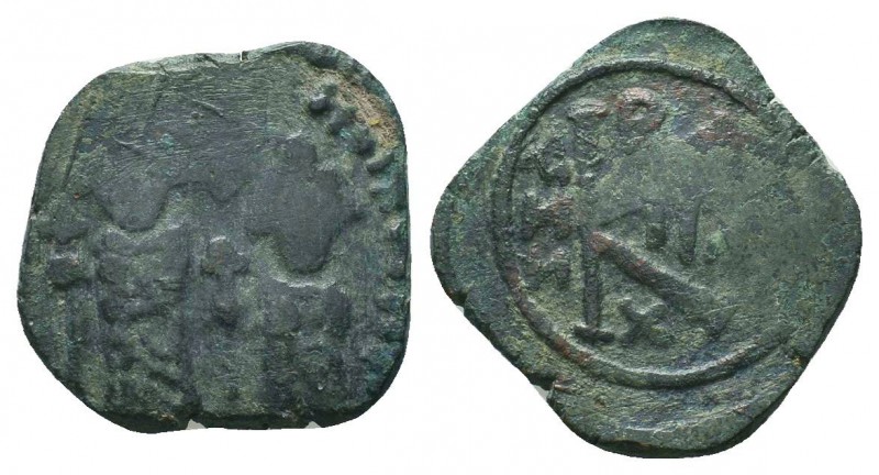 Arab-Byzantine, Umayyad Caliphate, AE Fals. "Pseudo-Byzantine" mint, circa AD 65...