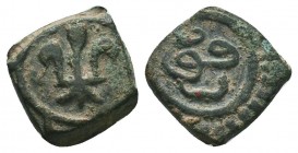 Mamluks. al-Ashraf Nasir al-Din Sha'ban II. AD 1363-1377. Æ Fals

Condition: Very Fine

Weight: 2.20 gr
Diameter: 16 mm