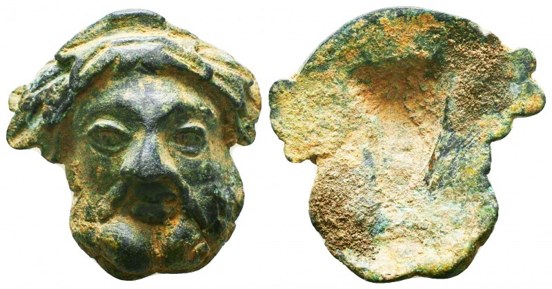 Very Rare Roman Head Figure wıth Beard and Mustache, 1st-2nd century AD. 

Condi...