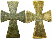Very Large Byzantine Cross with figures on it , circa 9th - 12th Century AD. 

Condition: Very Fine

Weight: 72.50 gr
Diameter: 109 mm
