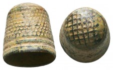 Byzantine Thimble. 10th-12th century AD. 

Condition: Very Fine

Weight: 6.40 gr
Diameter: 18 mm