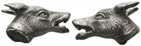 Very Beautifully Crafted Roman Silver Wolf Head , 1st - 2nd C. AD.

Condition: Very Fine

Weight: 68.60 gr
Diameter: 43 mm
