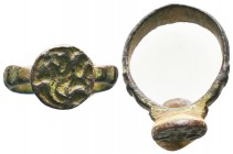 Byzantine Bronze Seal Ring , 11th-12th century AD

Condition: Very Fine

Weight: 5.20 gr
Diameter: 28 mm