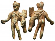 Roman Hermes Statuette. 1st century BC-1st century AD. A bronze figure of Hermes (Mercury) standing nude,

Condition: Very Fine

Weight: 56.40 gr
Diam...