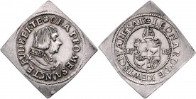 Leonhard von Keutschach 1495 - 1519
 1/4 Guldiner Klippe 1513 Typ 2, Brustbild Leonhards von rechts – unter Mitra geviertes Wappen – Klippe, Pr 87. 7...