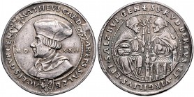 Matthäus Lang von Wellenburg 1519 - 1540
 Guldiner 1522 Typ 3, Brustbild Matthäus mit Birett nach links – Hl. Rupert und Hl. Virgil einander zugewand...