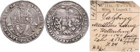 Matthäus Lang von Wellenburg 1519 - 1540
 Guldiner 1536 Typ 4, Stifts- und Familienwappen nebeneinander unter Kardinalshut – Hl. Rupert auf Schemel s...