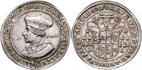 Matthäus Lang von Wellenburg 1519 - 1540
 1/2 Guldiner 1522 Typ 1, Brustbild Matthäus mit Birett nach links – geviertes Wappen unter Kardinalshut Leg...