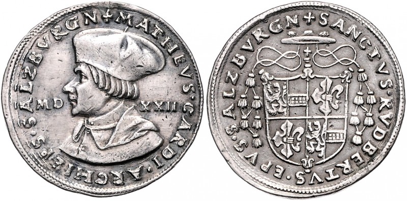 Matthäus Lang von Wellenburg 1519 - 1540
 1/4 Guldiner 1522 Typ 5, Brustbild Ma...
