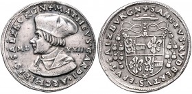 Matthäus Lang von Wellenburg 1519 - 1540
 1/4 Guldiner 1522 Typ 5, Brustbild Matthäus nach links – geviertes Wappen unter Kardinalshut, mit Innenkrei...