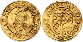 Ernst Herzog (Prinz) von Bayern 1540 - 1554
 Dukat 1550 Typ, Geviertes Wappen, oben Jahreszahl – stehender Hl. Rupert, unten Stiftswappen, Pr 351. 3,...