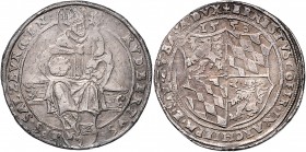 Ernst Herzog (Prinz) von Bayern 1540 - 1554
 Guldiner 1553 Typ, Geviertes Familienwappen, oben Jahreszahl – Hl. Rupert auf Schemel sitzend, unten Sti...