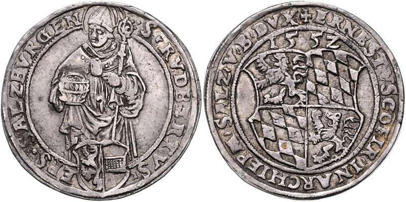 Ernst Herzog (Prinz) von Bayern 1540 - 1554
 1/2 Guldiner 1552 Typ, Geviertes F...