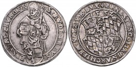 Ernst Herzog (Prinz) von Bayern 1540 - 1554
 1/2 Guldiner 1552 Typ, Geviertes Familienwappen, oben Jahreszahl – stehender Hl. Rupert, unten Stiftswap...