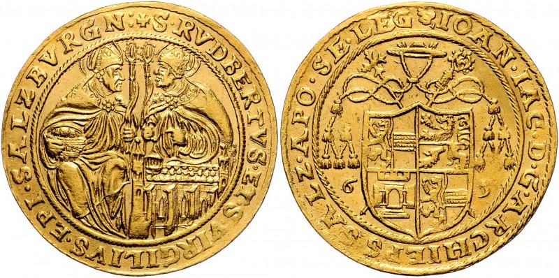 Johann Jakob Khuen von Belasi-Lichtenberg 1560 - 1586
 6 Dukaten 1565 Typ 1, Ge...